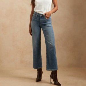 Banana Republic High-Rise Wide-Leg Cropped Denim 33 16 LONG TALL